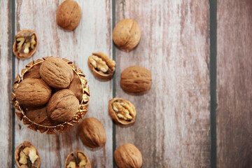 walnut in a hard brown shell