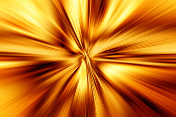 Obraz premium Abstract surface of radial blur zoom brown and gold tones. Abstract golden background with radial, diverging, converging lines.