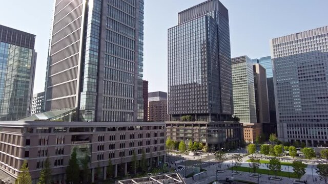 東京都千代田区丸の内の東京駅周辺の都市景観