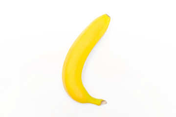 Yellow fruit fresh ripe banana isolated on white background