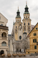 Fototapeta premium Cathedral Duomo Santa Maria Assunta (German: Dom Mariae Aufnahme in den Himmel und St. Kassian) of Bressanone - Brixen. Trentino Alto Adige South Tyrol, Südtirol, Italy.