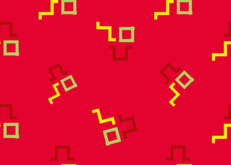 Red vector background. Abstract geometric composition. Style of Abstract art, Suprematism, modern street art and graffiti. The design element is isolated on a white background,