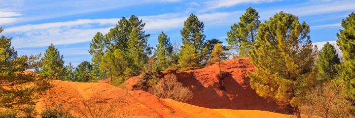 Red land of the Colorado Provencal, an old ocher quarry in Rustrel France