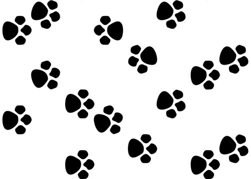Dog footprints. Seamless background for design.