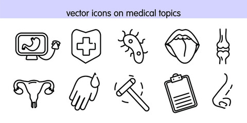 vector icons on medical topics
