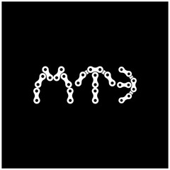 Initial Letter MTB from Chain, Mountain Bike Logo Design Vector Template