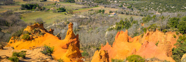 Hoodoo (Fairy chimney) of the Colorado Provencal, an old ocher quarry in Rustrel in Provence France
