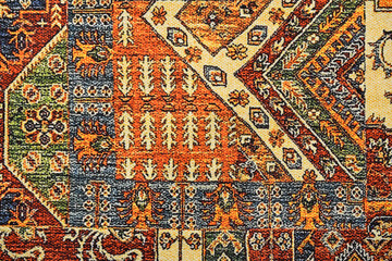 carpets for sale on a market, design patterns of a rug