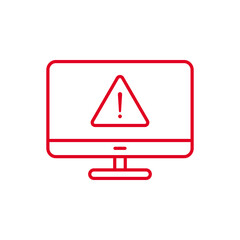 Computer error line icon isolated on white background. Vector illustration