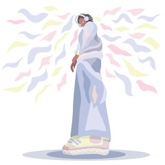 Illustration of a black man wearing yellow glasses