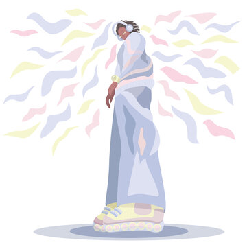 Illustration of a black man wearing yellow glasses