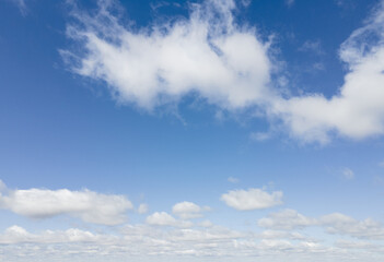 view of white clouds in blue sky