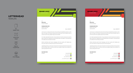 Modern company letterhead template for your project design. Business style letterhead design.