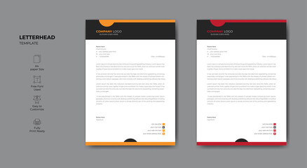 Abstract corporate professional letterhead template design.