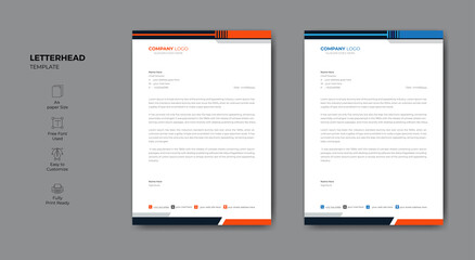  Abstract corporate professional letterhead template for your design project.