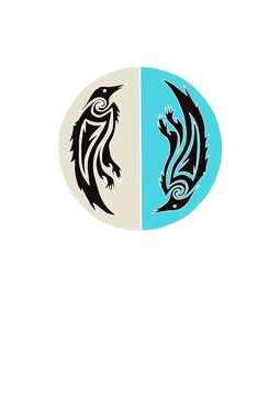 tribal vikingo de escudo con cuervos