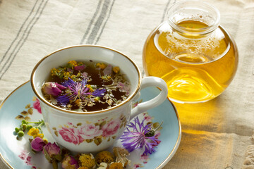 herbal tea made from various flowers