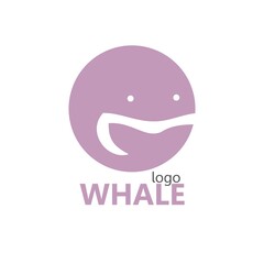 VECTOR whale logo or illustration. Animal and fountain. Whale loves to cook flat image.	