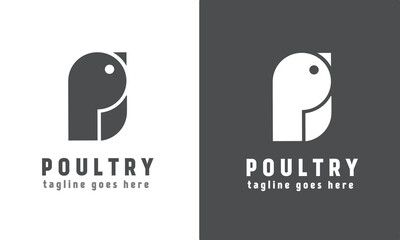 Abstract chick silhouette logo design template with geometric concept © Aprilia Yusuf