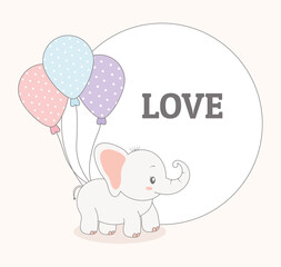 baby elephants invitation