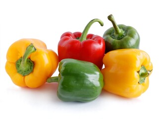multicolor fruits of sweet peppers vegetable close up