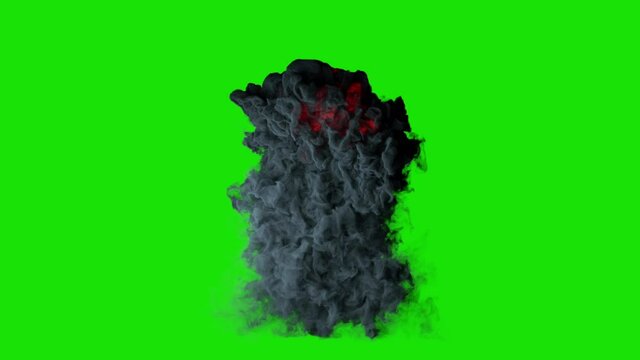 Nuclear explosion in slow motion, Green Screen Chromakey