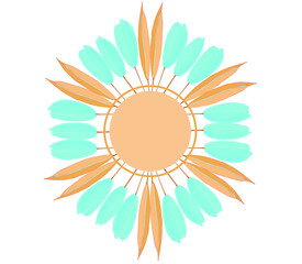 vector circular pattern of hand drawn tulips in light optimistic colors for invitations, cards, congratulations