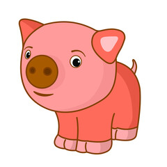 Obraz na płótnie Canvas Funny animals. Vector image of cartoon characters, Piggy