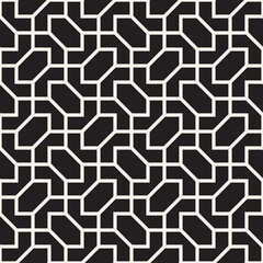 Vector seamless geometric pattern. Simple abstract lines lattice. Repeating elements stylish background