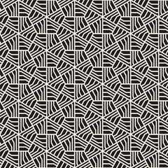 Abstract geometric pattern with stripes. Vector seamless background. Black and white lattice texture.