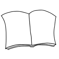 真っ白なノートの線画イラスト