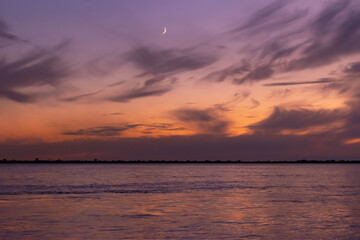 Beautiful sunset over the river