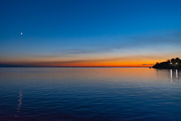 Beautiful sunset over the river