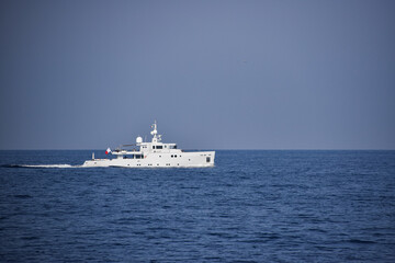 Fototapeta na wymiar Ship in the mediterranean from Capri island, Italy