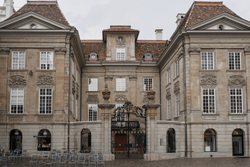 Fototapeta premium Switzerland, Zurich - November, 2020 - Facade of Guild house (Zunfthaus zur Meisen)