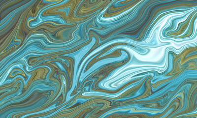 Abstract background, blue marble, fake stone texture, liquid paint, gold foil and glitter, painted artificial marbled, marbling