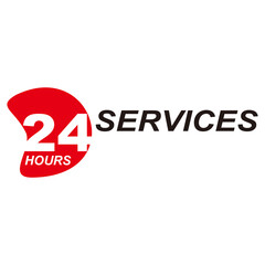 24 hour service logo vector icon. Standby 247 sign daynight services button symbol