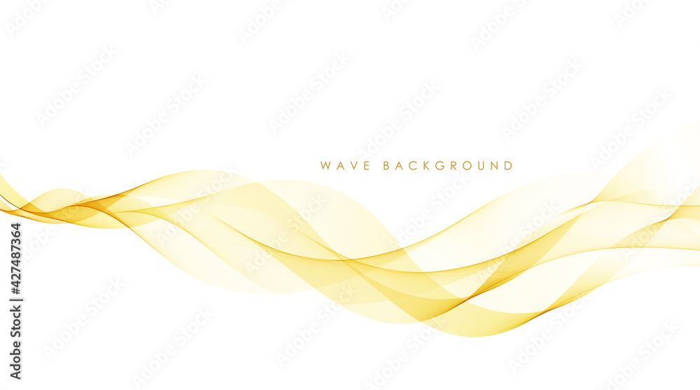 Aufkleber Vector abstract colorful flowing gold wave lines isolated on white background. Design element for wedding invitation, greeting card