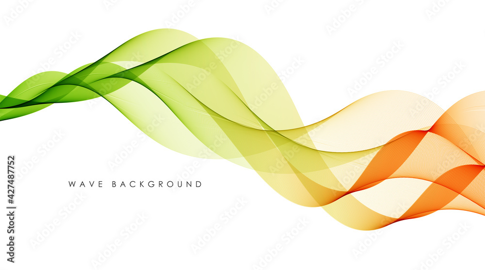 Poster Vector abstract colorful flowing wave lines isolated on white background. Design element for technology, science, music or modern concept.