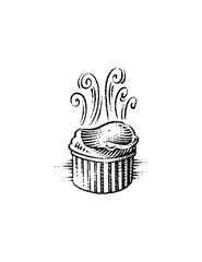 line illustration of souffle