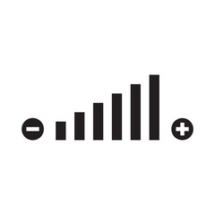 Volume adjustment symbol web icon. High and low sound level sign vector