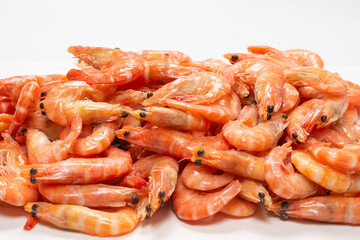 Shrimps isolated on a white background.