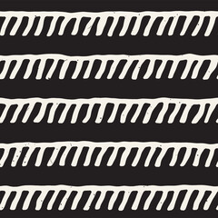 Naklejka premium Simple ink geometric pattern. Monochrome black and white strokes background. Hand drawn ink texture for your design