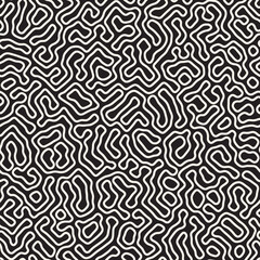Fototapeta premium Vector seamless pattern. Monochrome organic shapes texture. Abstract rounded messy lines stylish background.