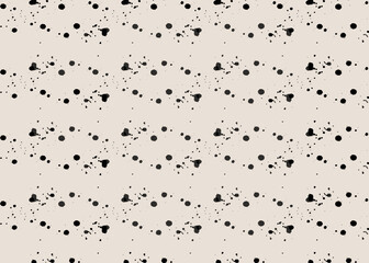 Vector seamless pattern. Abstract background with round brush strokes. Monochrome hand drawing texture