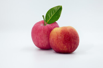 2 apples on white background and isolate