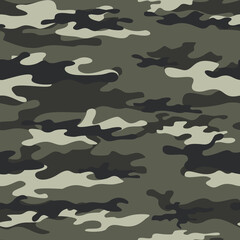 Fototapeta premium Camouflage seamless vector pattern, military texture for printing. Illustration