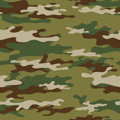 Fototapeta premium camouflage green seamless vector pattern, modern background, trendy army texture.