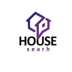 House search application, house rent service, real estate company logo concept