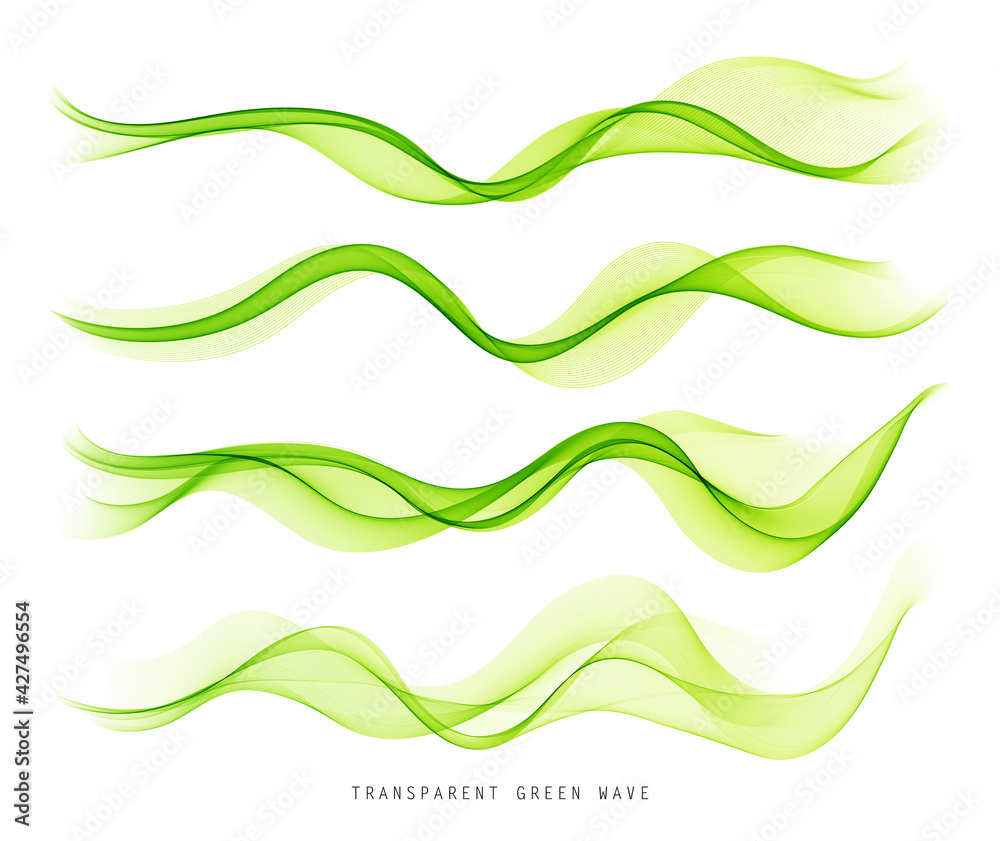 Leinwandbilder Vector abstract colorful flowing wave lines isolated on white background. Design element for technology, science, music or modern concept.